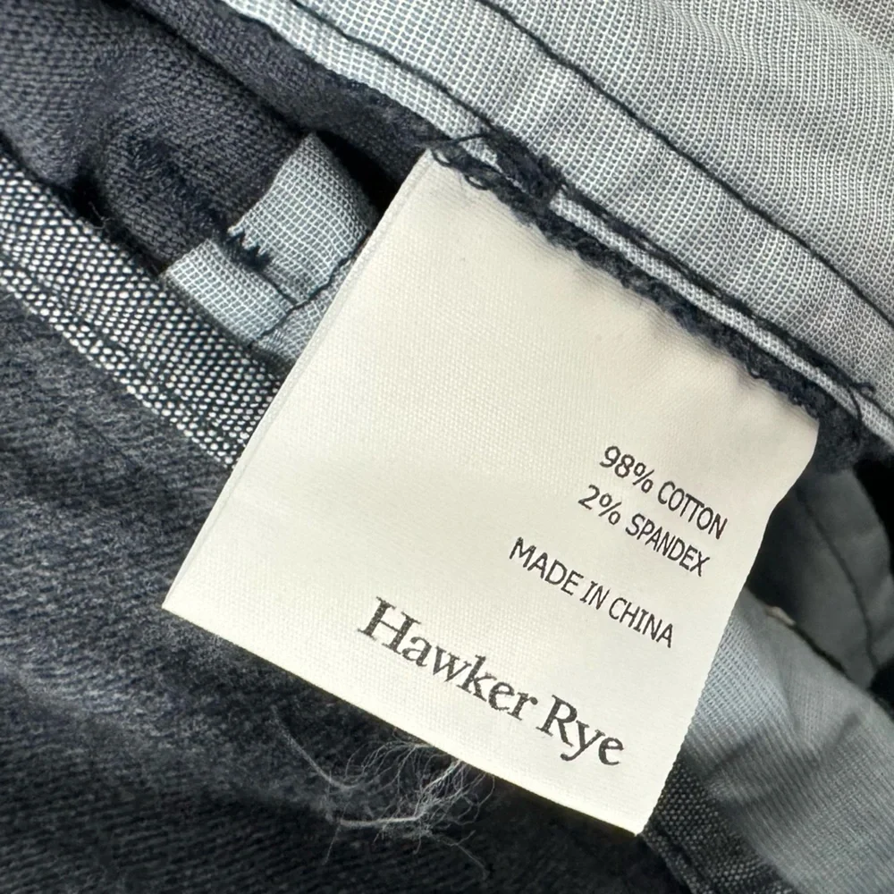 Hawker Rye Dress Pants Heather Marled Essential Wash Straight Fit‎ Chino Blue